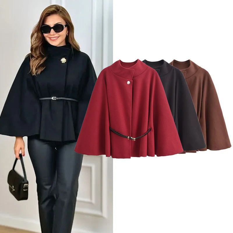 Cape Élégante d’Hiver avec Ceinture