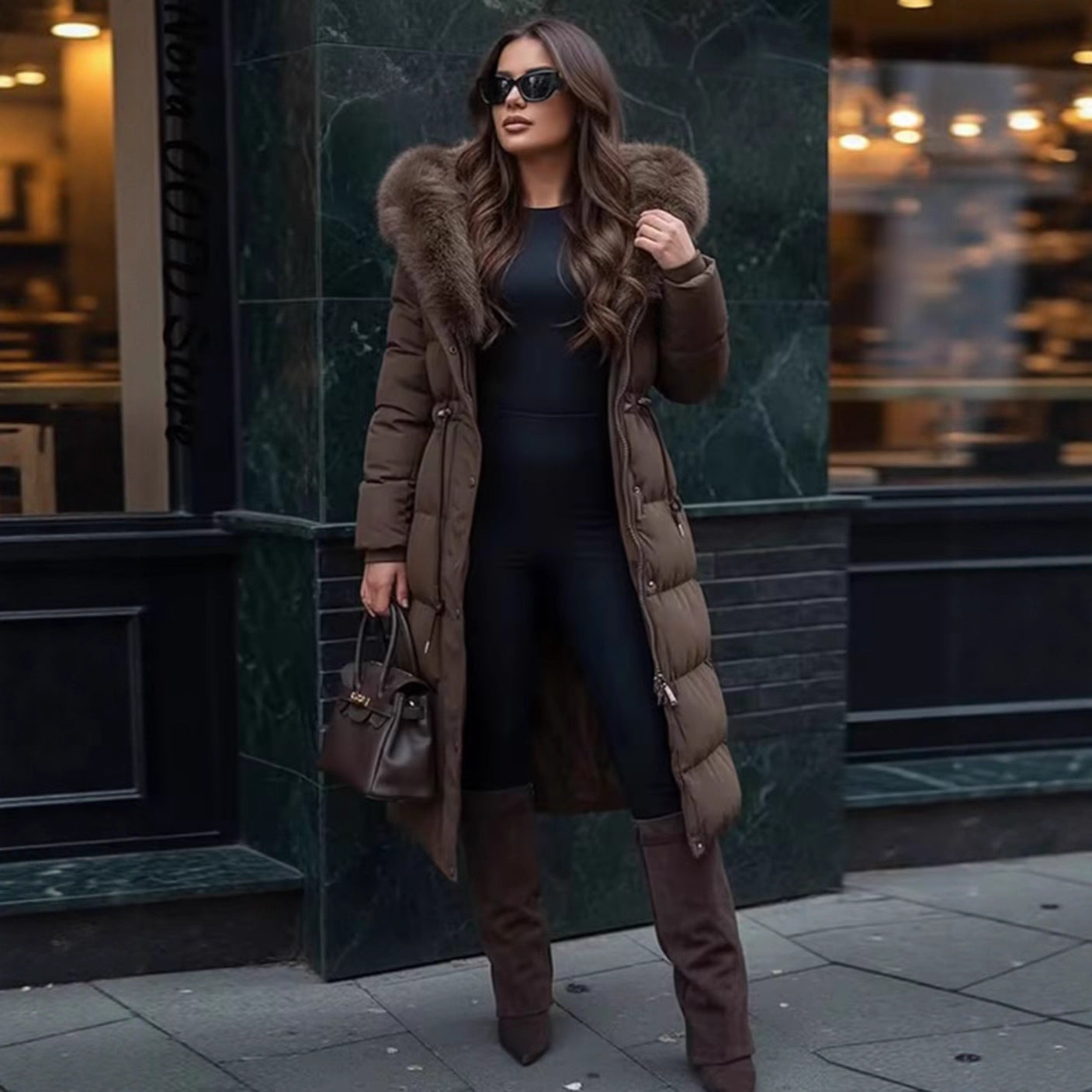 Manteau Long Matelassé Chic