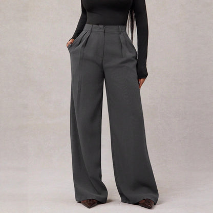 Pantalon Large Taille Haute à Pinces – Élégance Chic et Confort Moderne