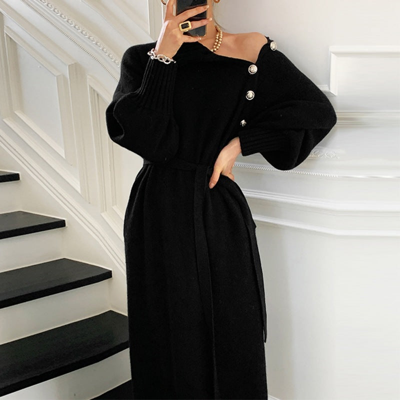Robe Pull Longue Ceinturée