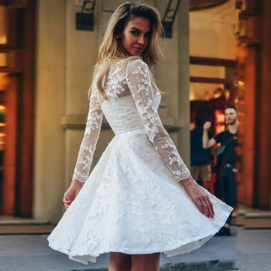 Wedding Dress White Vintage Lace Women Dress