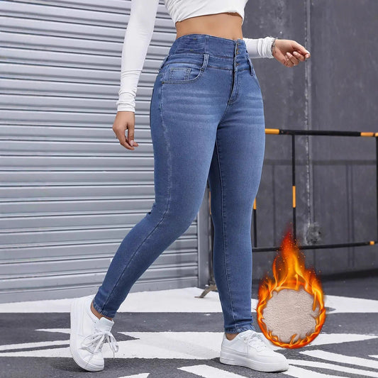 Jean Skinny Bleu – Taille Haute Stretch